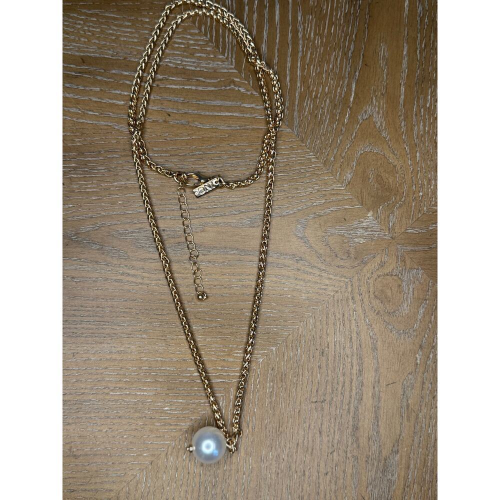 INC International Concepts Gold-Tone Layered Necklace with Pearl Pendant - Picture 4 of 5